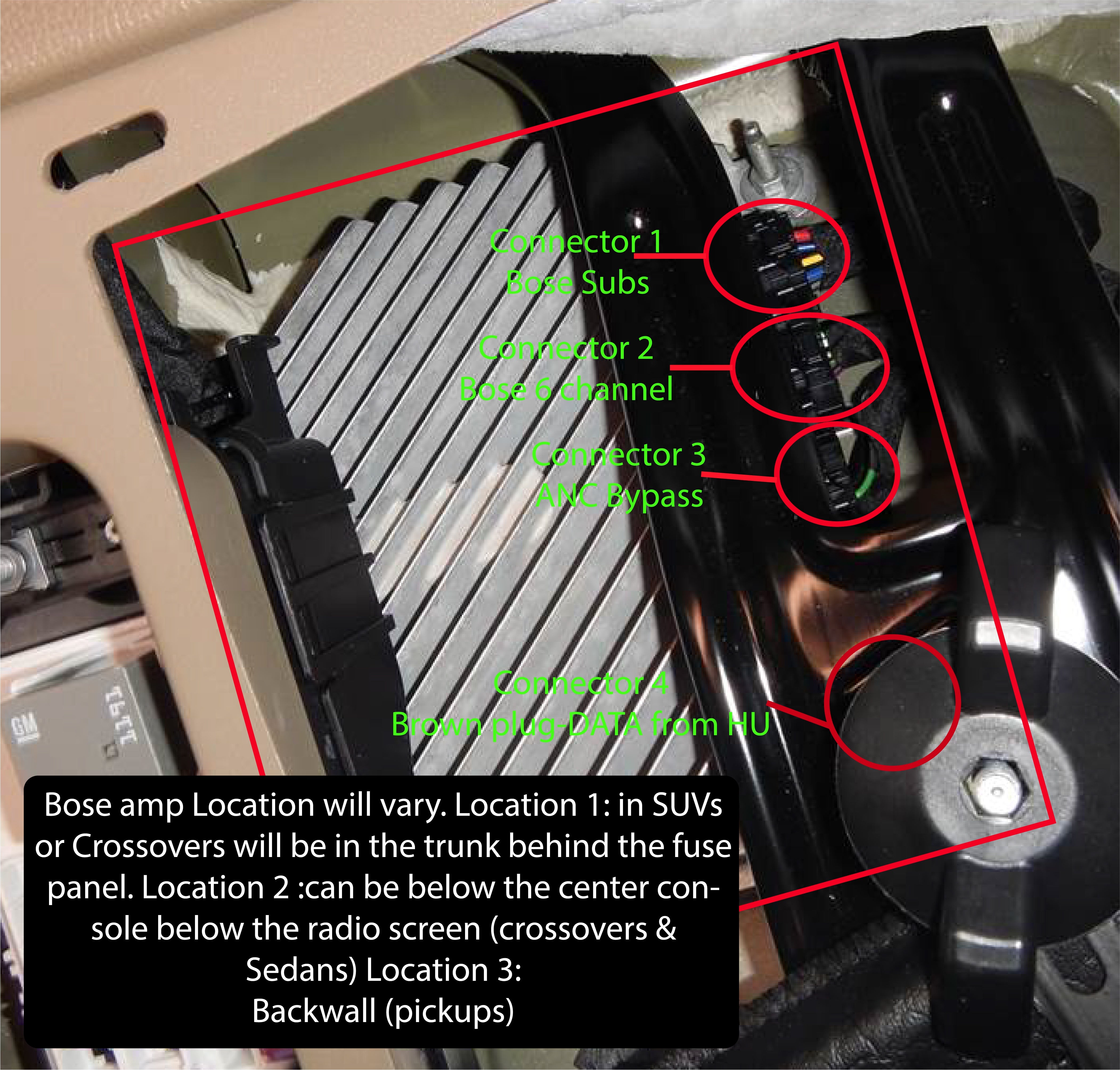 Bose ANC Bypass harness for 2013-2024 GM/GMC/Cadillac